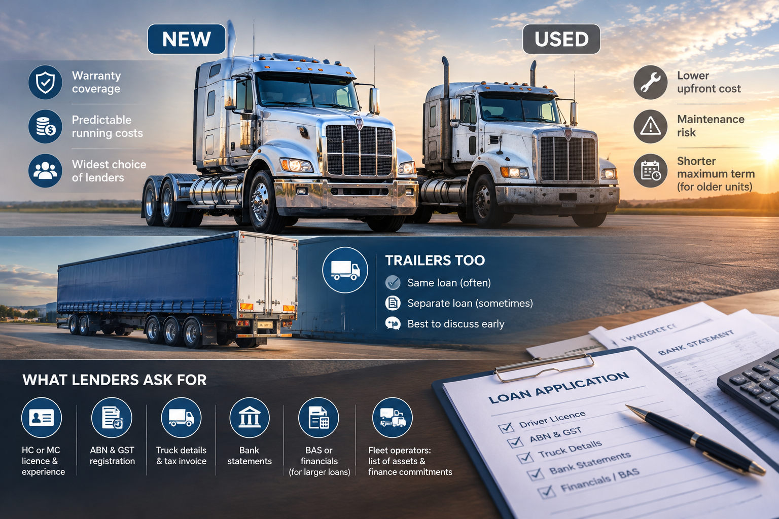 Owner driver inspecting a used prime mover before purchase