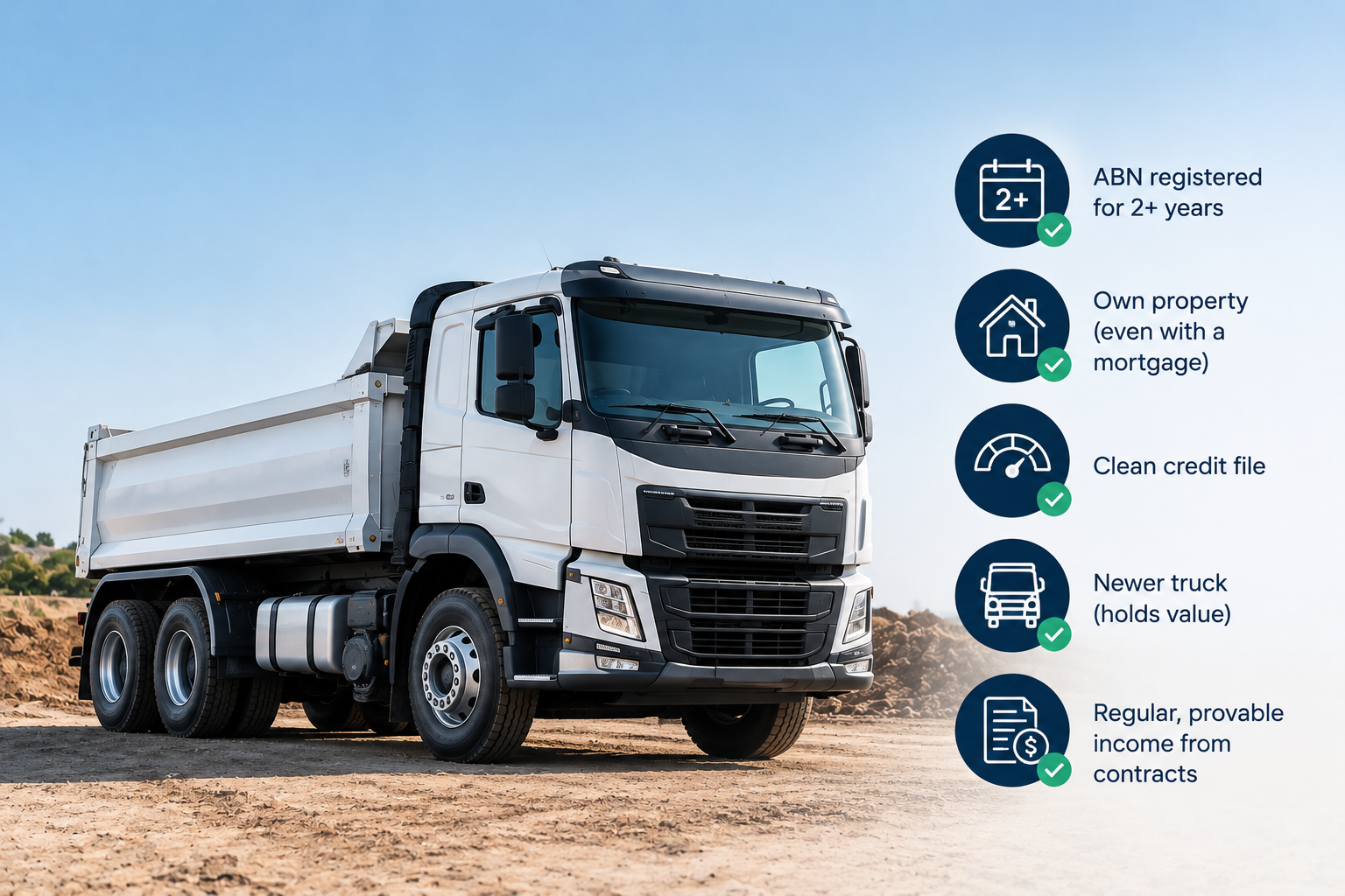 Truck finance broker discussing no deposit finance options with an owner driver
