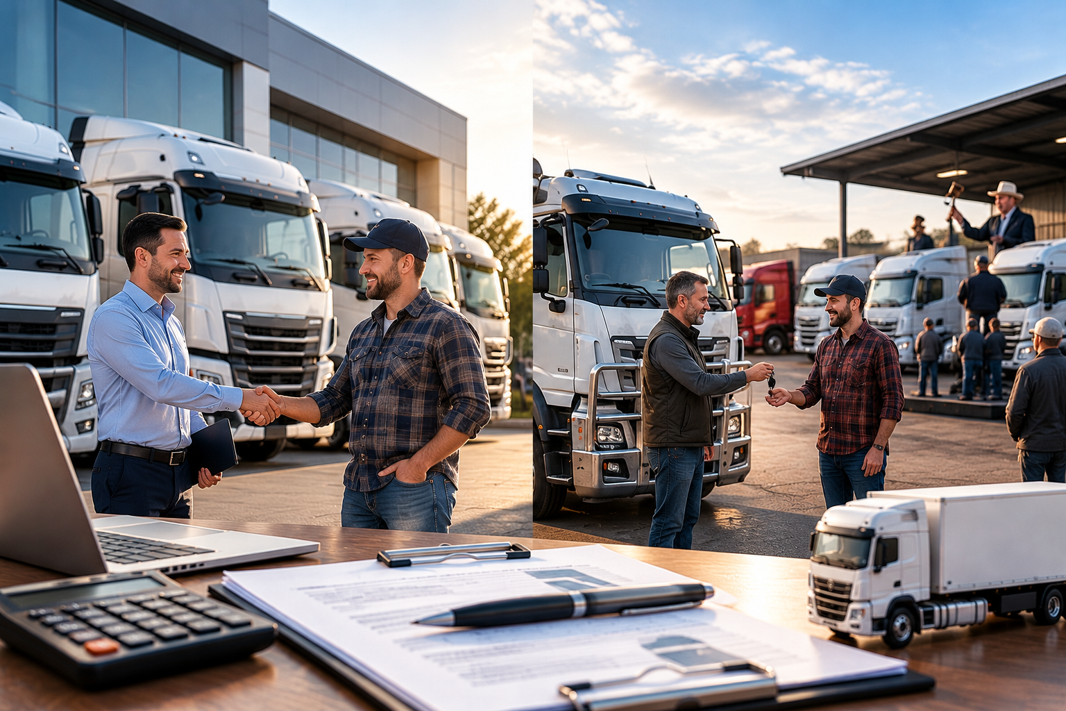 Buyer inspecting a used truck during a private sale