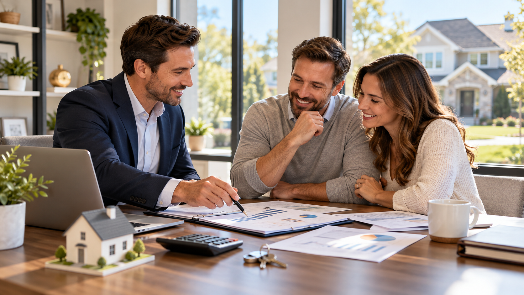 Home loan refinance broker comparing mortgage rates and lenders